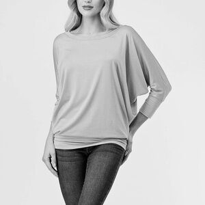 🕊️NATURAL LIFE Dolman 3/4 Sleeve Modal Top in White, Sz L